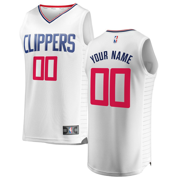 Men's Los Angeles Clippers Active Player White Custom Stitched NBA Jersey
